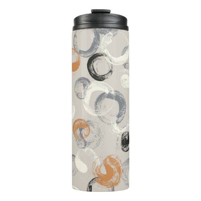 Grey Circles: Simple Seamless Pattern Thermal Tumbler (Front)
