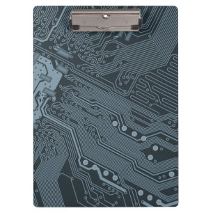 Grey Circuit Board Clipboard