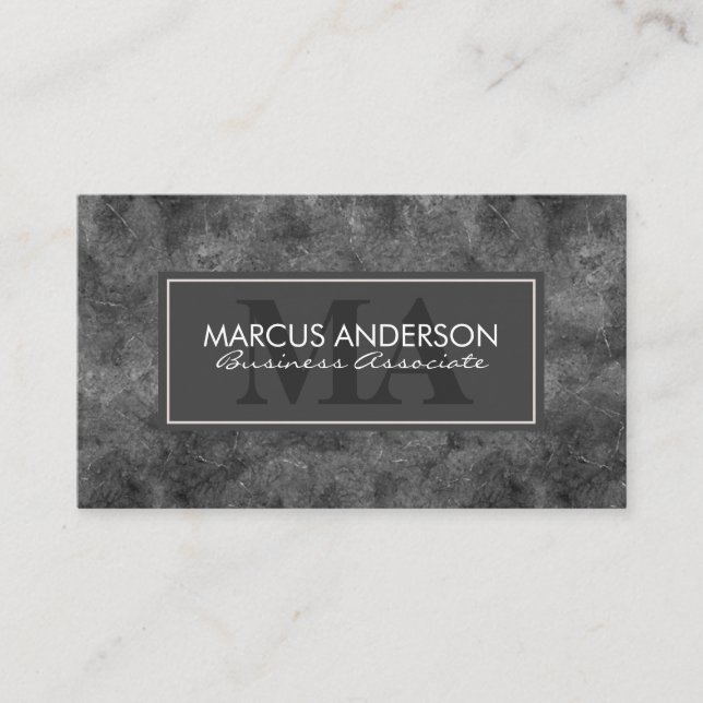 Grey Classic Frame | Black Texture Background Appointment Card (Front)