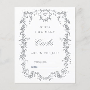 Grey Classic French 'Guess How Many' Bridal Game