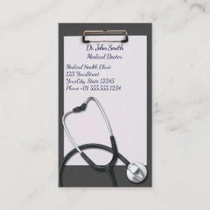 Grey Clipboard with Medical Stethoscope Appointment Card