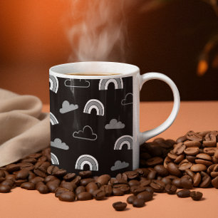 Grey Clouds and Rainbows on Black Classic Mug