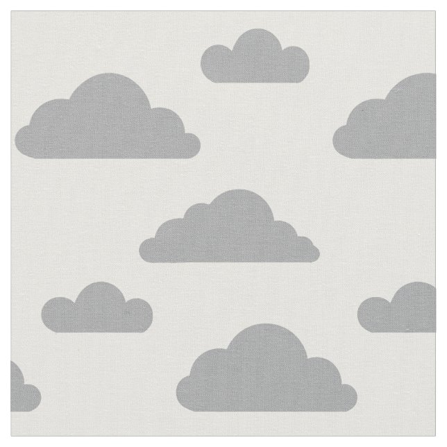 Grey clouds on white fabric by Nicole Janes (Close Up)