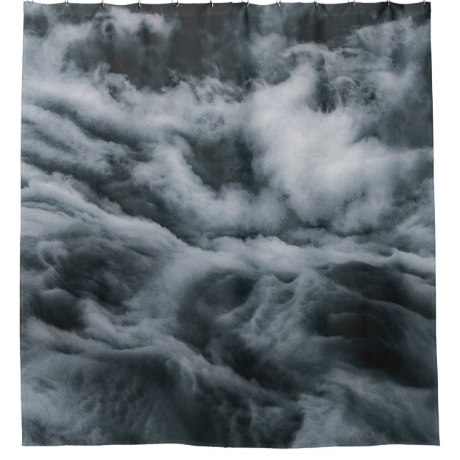 Grey clouds painting shower curtain (Front)