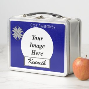 Grey Clover Ribbon by Kenneth Yoncich Metal Lunch Box