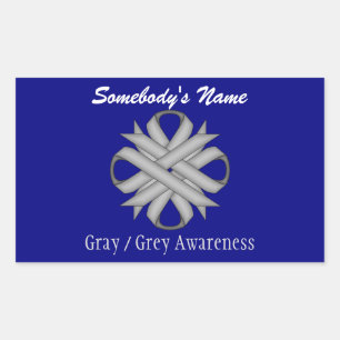 Grey Clover Ribbon by Kenneth Yoncich Rectangular Sticker