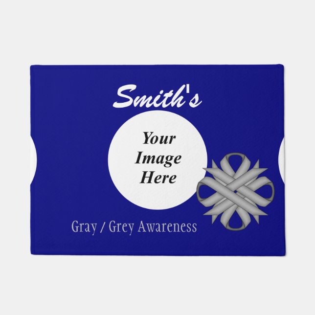 Grey Clover Ribbon Template by Kenneth Yoncich Doormat (Front)