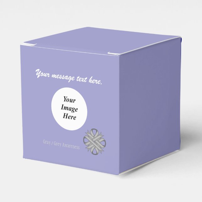 Grey Clover Ribbon Template by Kenneth Yoncich Favour Box (Front Side)