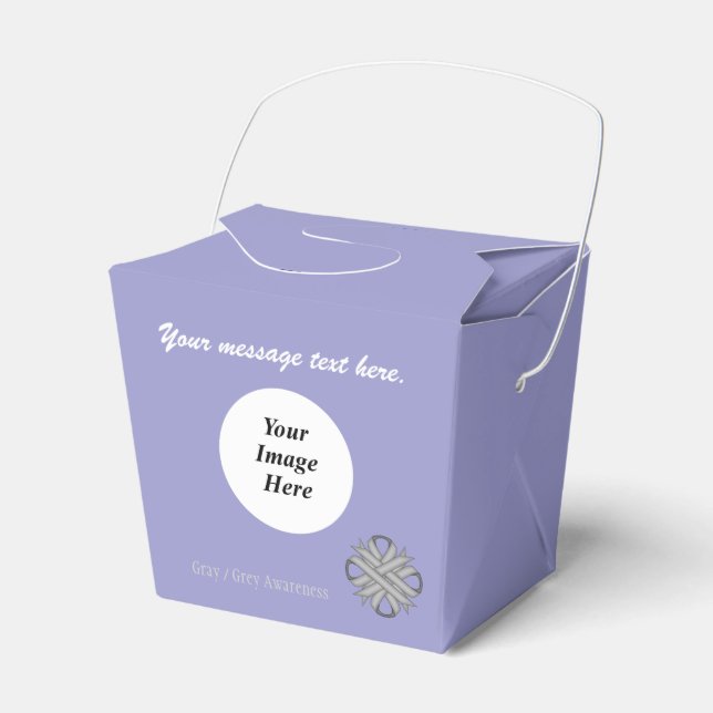 Grey Clover Ribbon Template by Kenneth Yoncich Favour Box (Front Side)