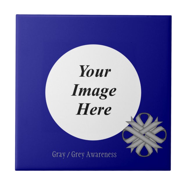 Grey Clover Ribbon Template by Kenneth Yoncich Tile (Front)
