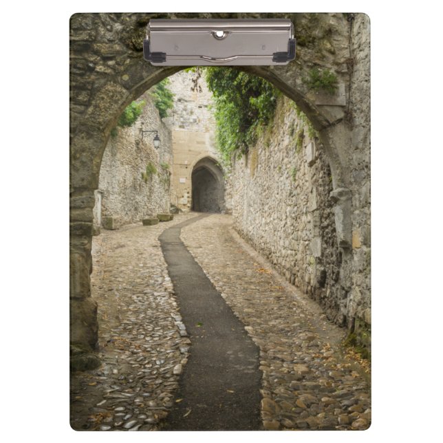 Grey Cobblestone street, France Clipboard (Front)