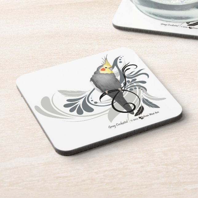 Grey Cockatiel Coaster (Left Side)
