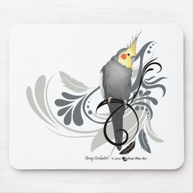 Grey Cockatiel Mouse Pad (Front)