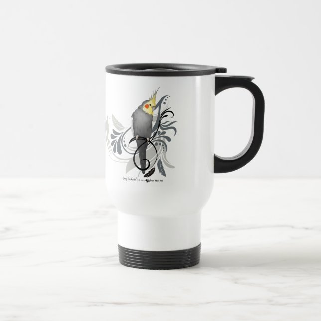 Grey Cockatiel Travel Mug (Right)