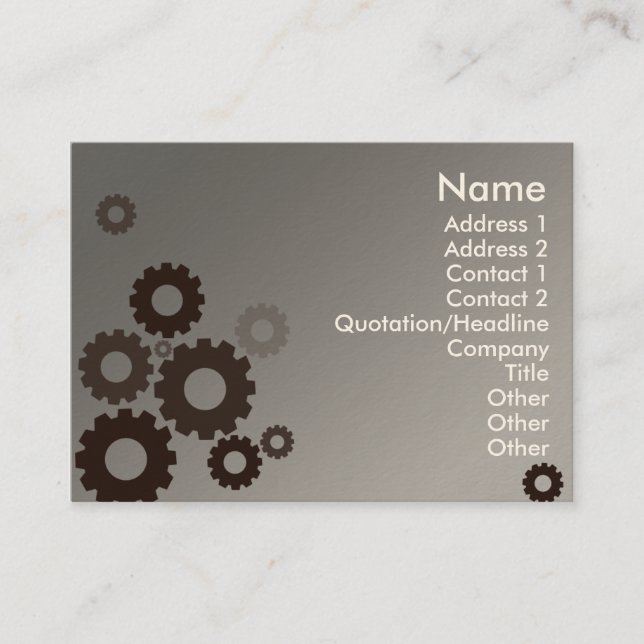 Grey Cogs - Chubby Business Card (Front)