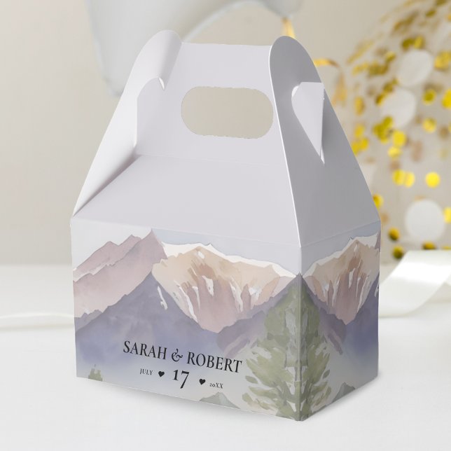 Grey Colorado Mountain Wedding Favour Box (Grey Colorado Mountain Wedding Favor Box)