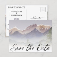 Grey Colorado Mountain Wedding Save The Date