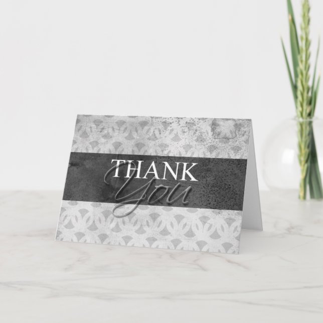Grey Colour Blank Inside Thank You Cards (Front)