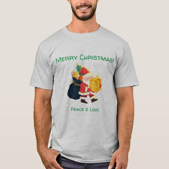 Grey Colour Christmas Wishes-Tee Elegant Handsome T-Shirt (Front)