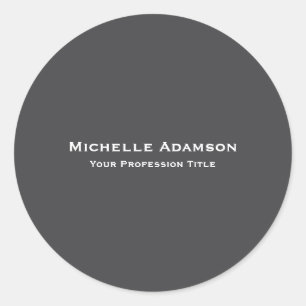 Grey Colour Professional Plain Modern Classic Round Sticker
