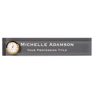 Grey Colour Professional Plain Modern Nameplate