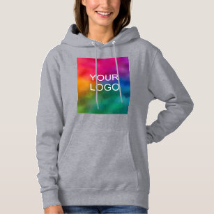 Grey Colour Template Upload Business Logo Hoodie