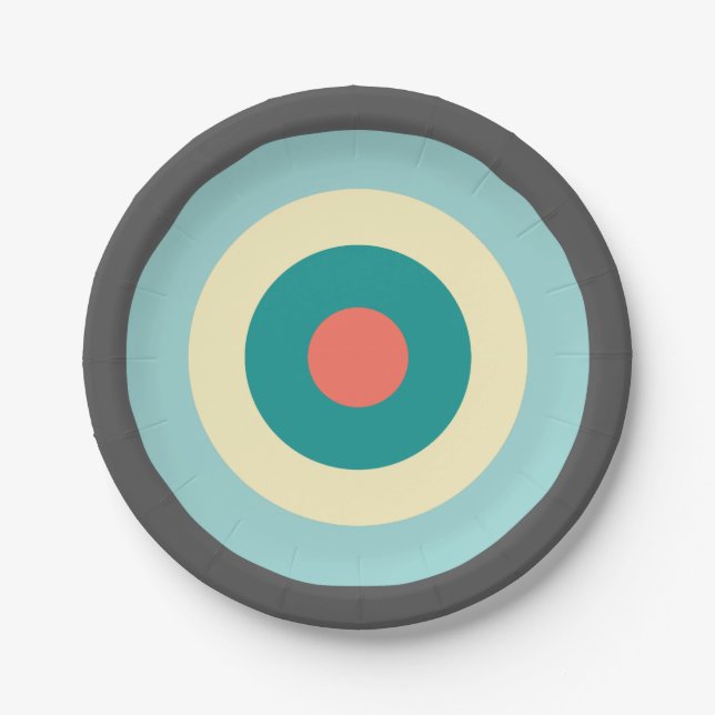 Grey Combination Bullseye Paper Plate (Front)