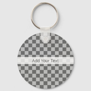 Grey Combination Checkerboard by Shirley Taylor Key Ring