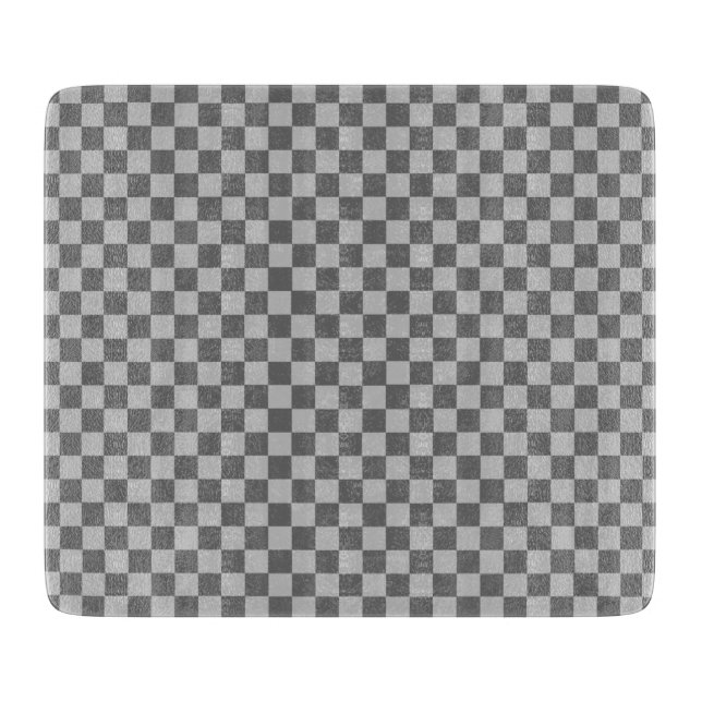 Grey Combination Chequerboard by Shirley Taylor Cutting Board (Front)
