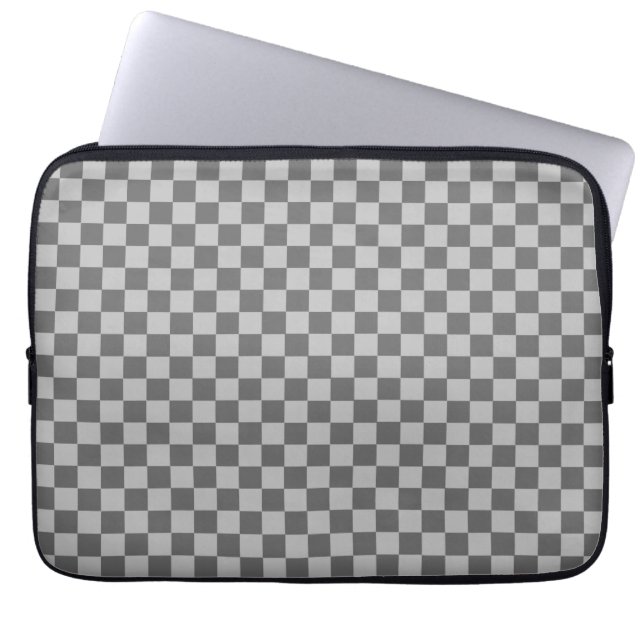 Grey Combination Chequerboard by Shirley Taylor Laptop Sleeve (Front)