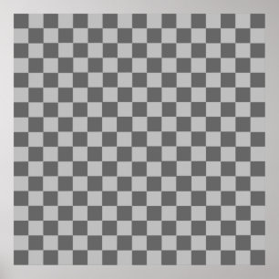 Grey Combination Chequerboard by Shirley Taylor Poster