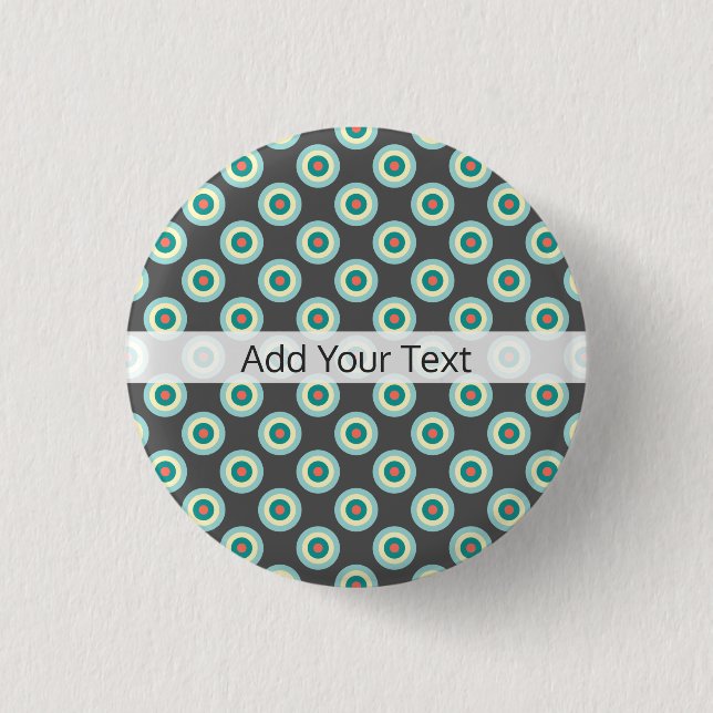 Grey Combination Circles by Shirley Taylor 3 Cm Round Badge (Front)