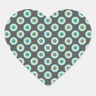 Grey Combination Circles by Shirley Taylor Heart Sticker