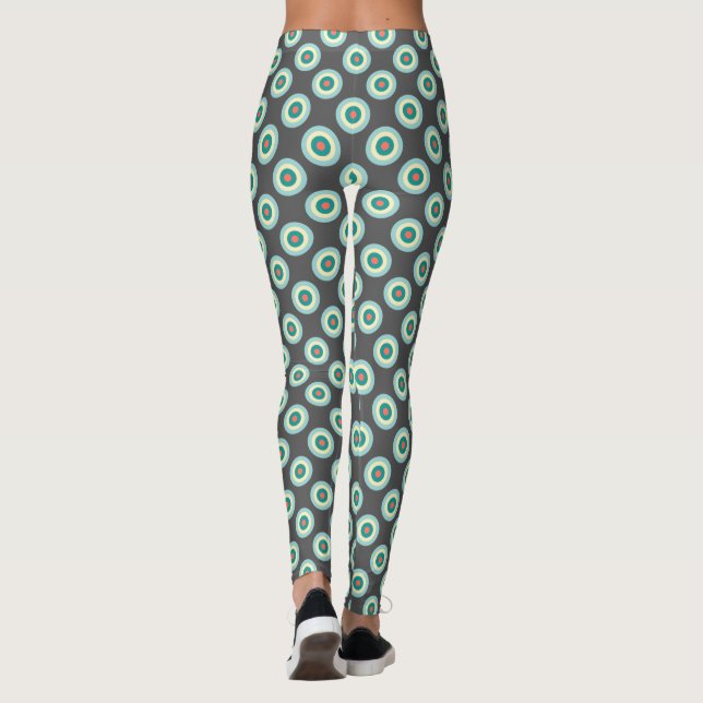 Grey Combination Circles by Shirley Taylor Leggings (Back)