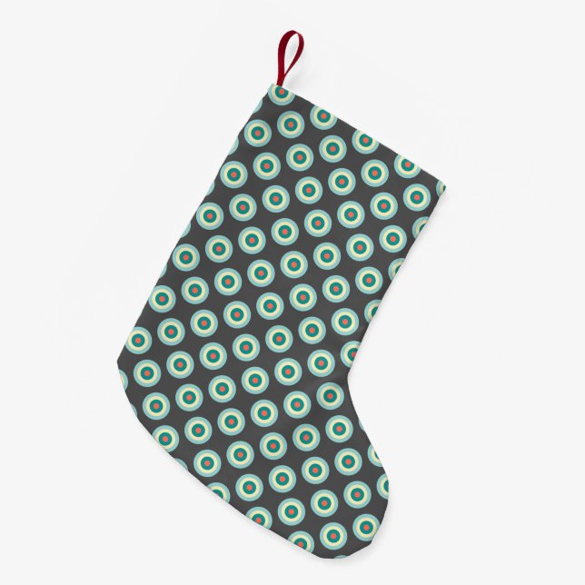 Grey Combination Circles by Shirley Taylor Small Christmas Stocking (Front (Hanging))