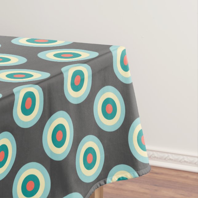 Grey Combination Circles by Shirley Taylor Tablecloth (In Situ)