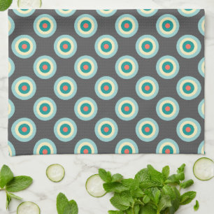 Grey Combination Circles by Shirley Taylor Tea Towel