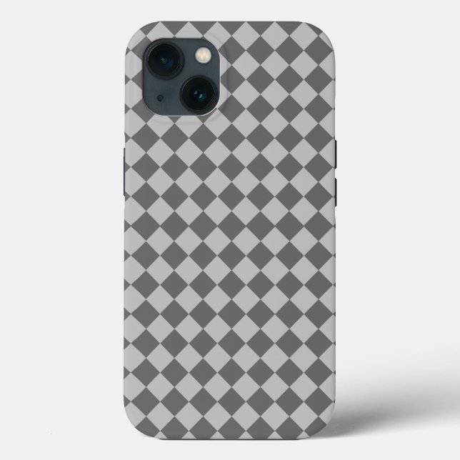 Grey Combination Diamond Pattern by Shirley Taylor Case-Mate iPhone Case (Back)