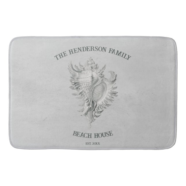 Grey Conch Shell Bath Mat (Front)