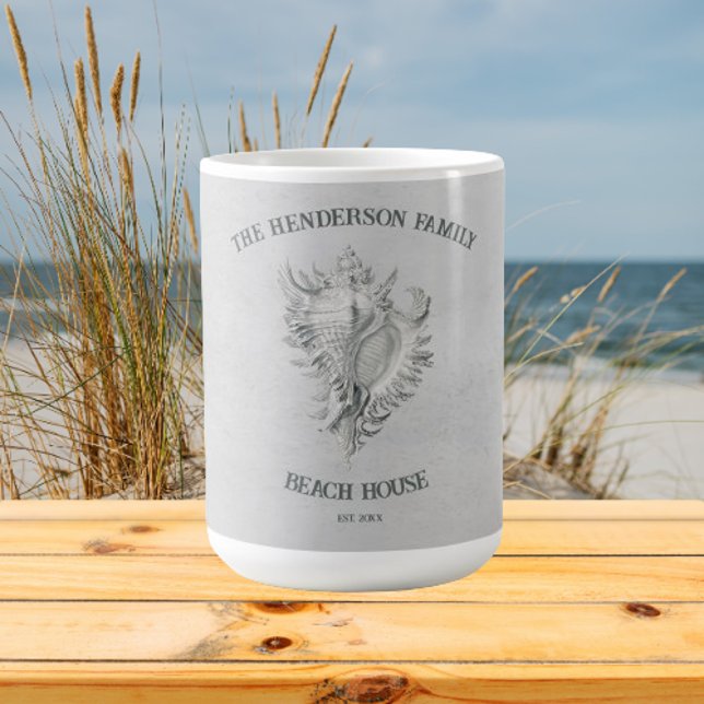 Grey Conch Shell Coffee Mug (Gray Conch Shell Personalized Coffee Mug)