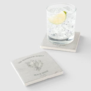 Grey Conch Shell Stone Coaster