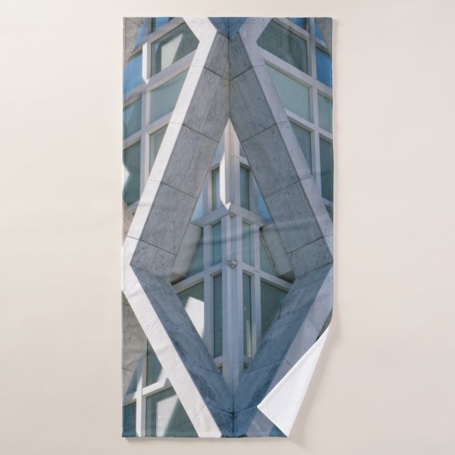 Grey concrete building at daytime bath towel (Bath Towel)