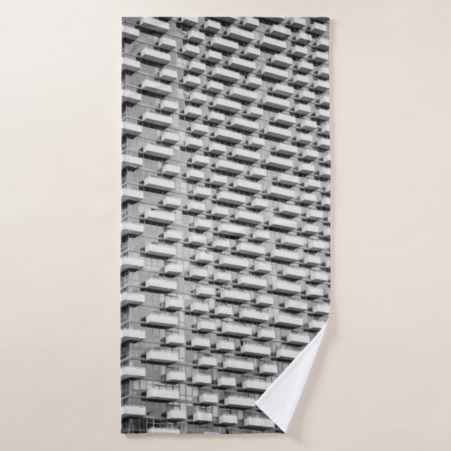 Grey concrete building bath towel (Bath Towel)