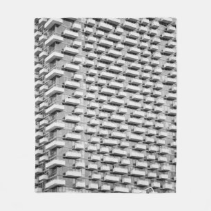 Grey concrete building fleece blanket