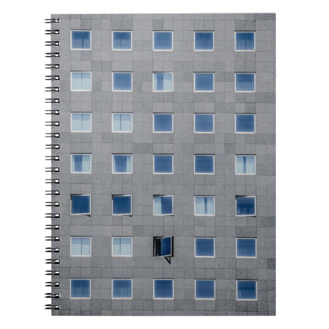 Grey concrete building photography notebook (Front)