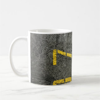 Grey concrete floor with 197 print coffee mug