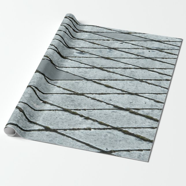 Grey concrete pavement wrapping paper (Unrolled)