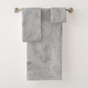 Grey Concrete Texture Background Rustic Distressed Bath Towel Set
