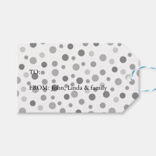 Grey Confetti Dots Gift Tags