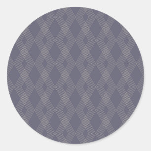Grey, cool, trendy, simple, modern zig zag pattern classic round sticker